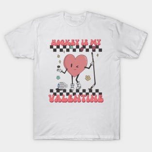 Retro Hockey Valentines Day shirt, Hockey Is My Valentine, Hockey Heart Player T-Shirt